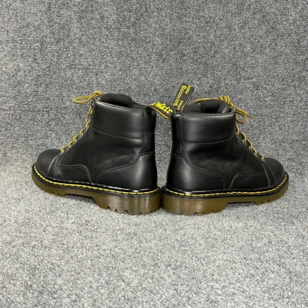 Dr. Martens Nashville Boots Men's 10 Black Leather Lace Up Retro‎ Moto Combat